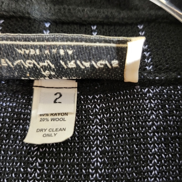 FRENCH RAGS vintage wool blend striped ruffle trim button front cardigan sweater - Picture 4 of 12